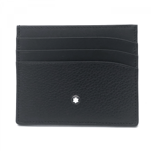 Montblanc Meisterstuck Soft Grain Wallet Pocket 6cc Black Leather 126258 man woman