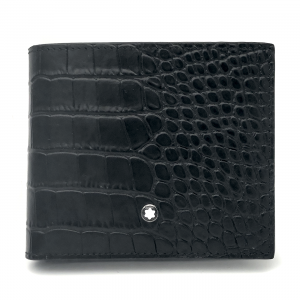 Montblanc Meisterstuck Selection Black Wallet 8cc Alligator Effect Print 126644 man woman business icon leather instruments Icon Luxury Mont blanc New Collection