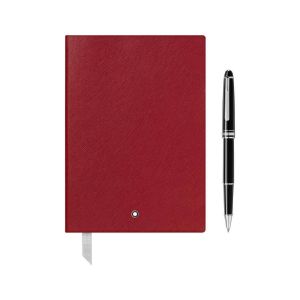 Montblanc Meisterstück Platinum Classique Rollerball Pen and Red Notebook Set 118910