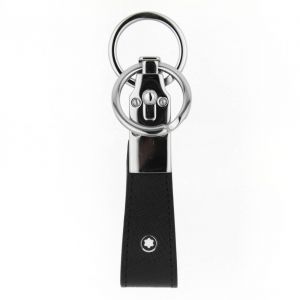 Montblanc Sartorial Key Fob Loop Black Saffiano Print Leather 114627 Keyring luxury gift man woman icon 