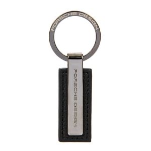 Porsche Design Keyring  Black Leather Metal Barr Key Fob Ring 4056487026299 gift luxury man woman 