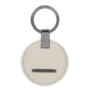 Porsche Design Keyring Circle White Leather Metal Key Fob Ring 4056487026374 man woman gift