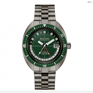Bulova Watch Oceanographer GMT Green Dial 41mm Black Steel 98B415 Devil  Diver | Wondersmall.com
