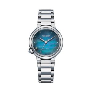 Citizen L Watch Woman EcoDrive Blue Mother of Pearl Dial 30mm EM0910-80N Lady 