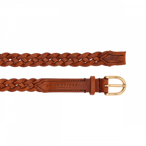 The Bridge Cintura Donna BERENICE Pelle Intrecciata Marrone 90 cm 0342121R 90 Wondersmall