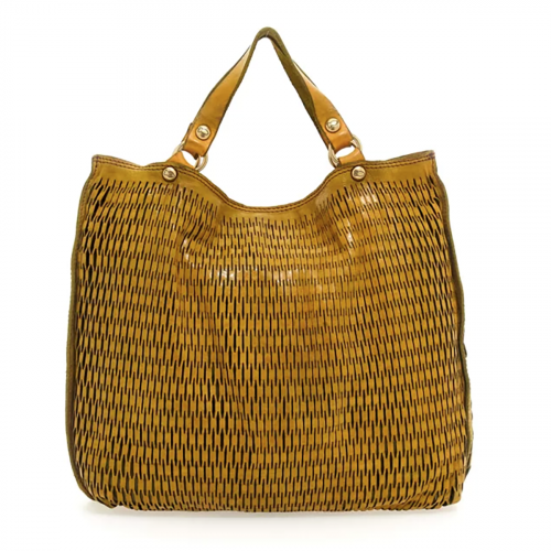 Campomaggi Borsa Shopping Mangrovia pelle Cedro con Taglio Laser C037270ND X2489 C5020 Wondersmall