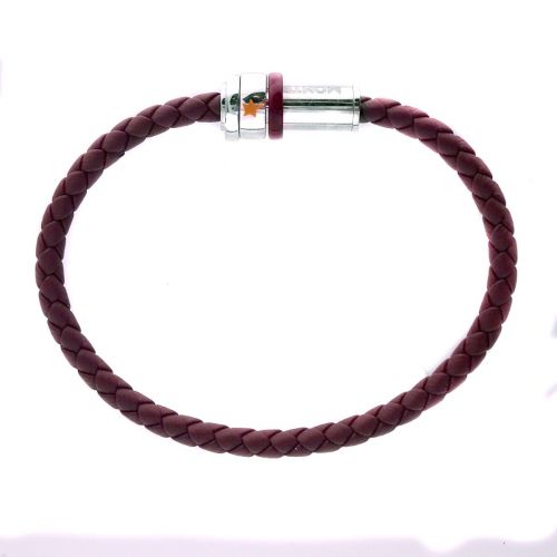 Montblanc Bracelet Le Petit Prince Y3 Burgundy Leather Steel Large 12597068 Wondersmall