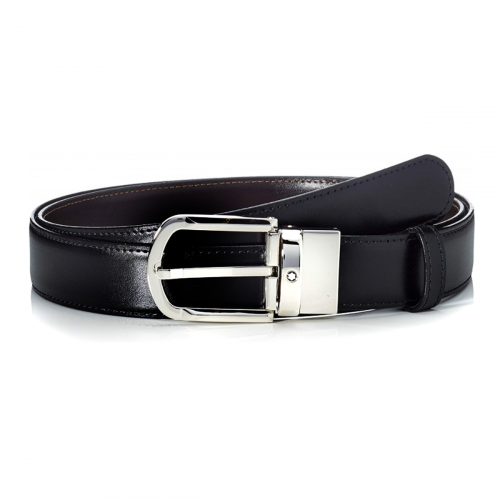 Black/brown 35 mm reversible leather belt - Luxury Belts – Montblanc® US