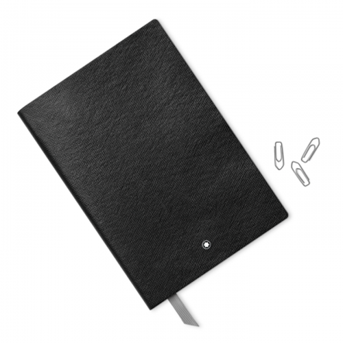 Montblanc Fine Stationary Notebook 163 Black Leather Lined Wondersmall