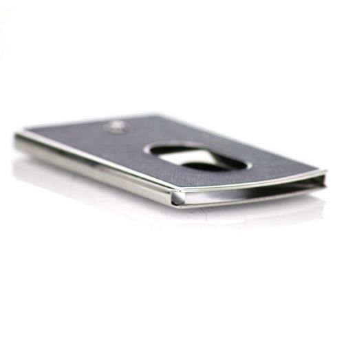 Montblanc Sartorial Hard Shell Steel Business Card Holder Leather Blue 128592 Wondersmall