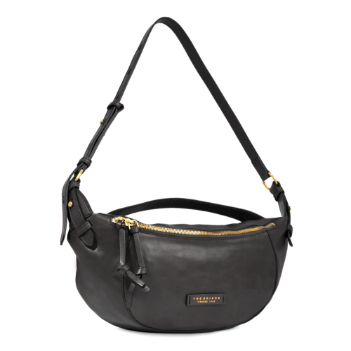 The Bridge Crossbody Woman Bum Bag Large Story Line Black Leather 04410301 Wondersmall