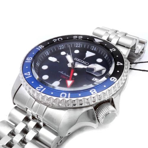 Orologio Seiko 5 GMT Lunetta Nera e Blu Cinturino Jubilee SSK003K1 Batman Wondersmall