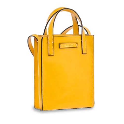 The Bridge Mirra Borsa Donna Doppia Funzione Shopper e Tracolla Pelle Gialla Mais 04340301 Wondersmall