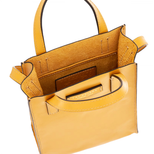 The Bridge Mirra Borsa Donna Doppia Funzione Shopper e Tracolla Pelle Gialla Mais 04340301 Wondersmall